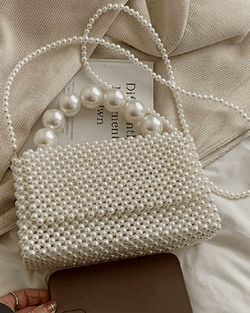 Beaded Aura – Elegant Pearl Handbag - Ms attires