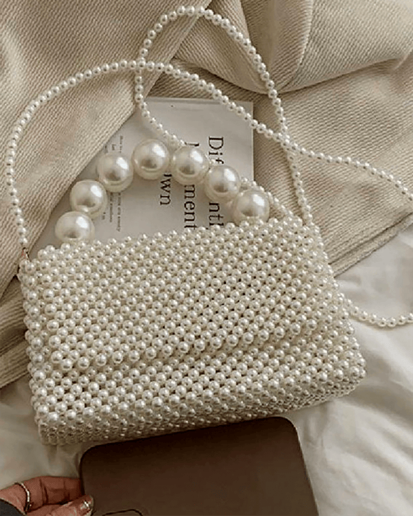 Beaded Aura – Elegant Pearl Handbag - Ms attires