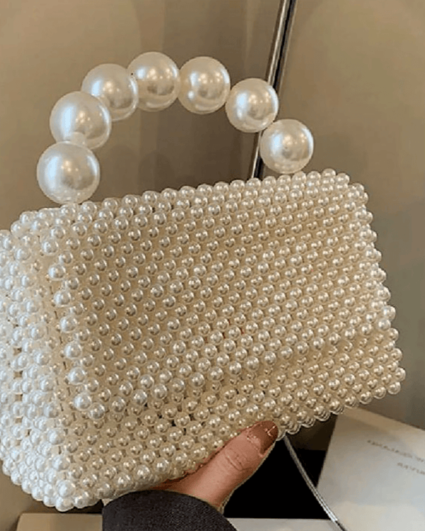 Beaded Aura – Elegant Pearl Handbag - Ms attires
