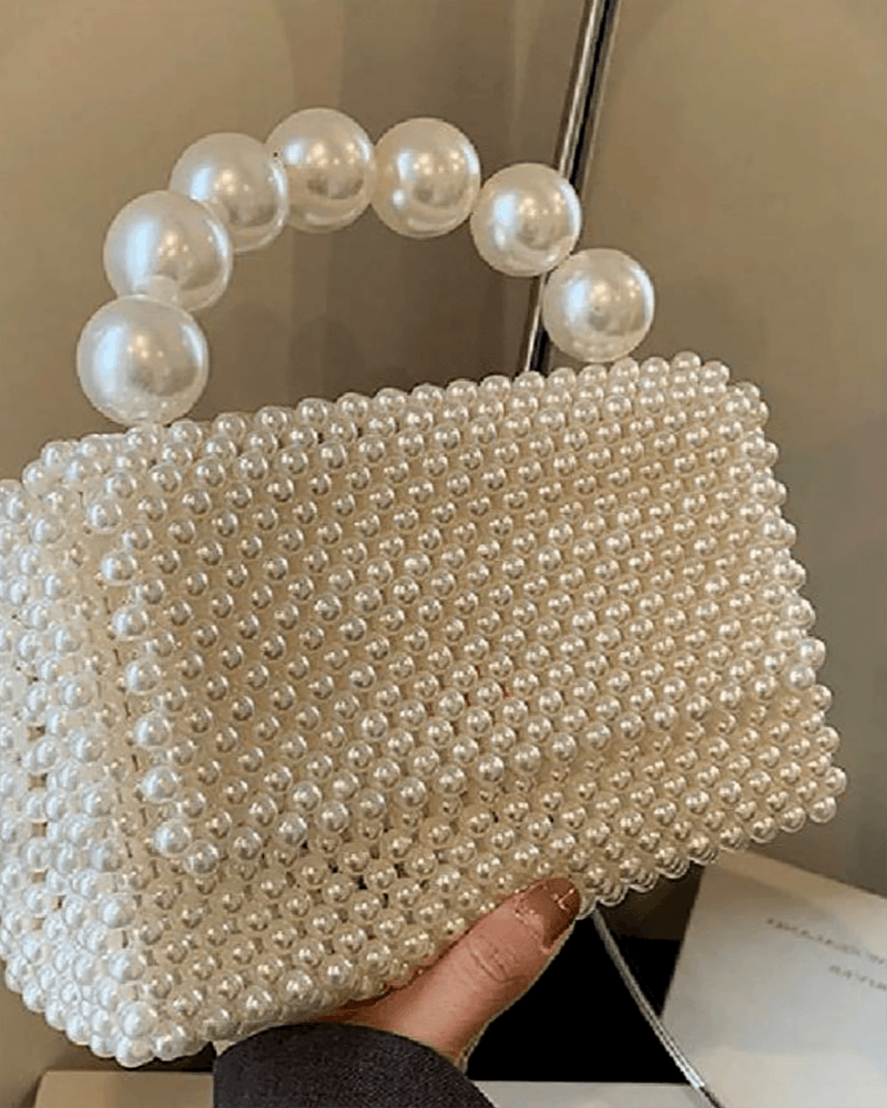 Beaded Aura – Elegant Pearl Handbag - Ms attires